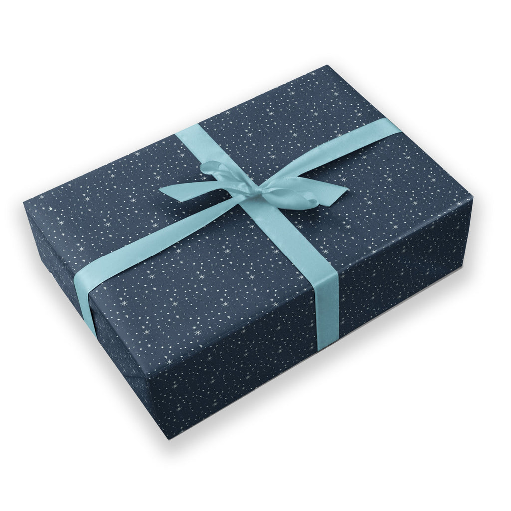 Luxury Recyclable Gift Wrap - Navy Starlight Sparkle