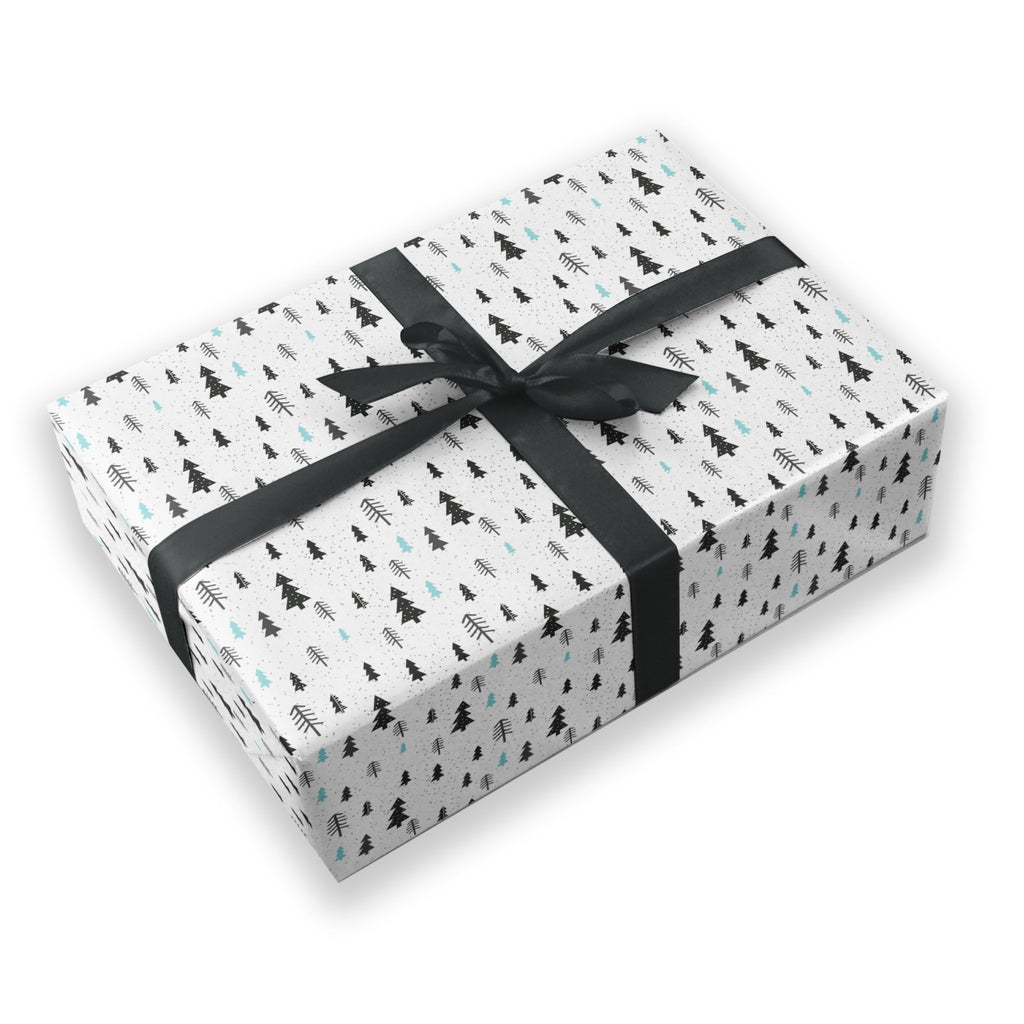 Luxury Recyclable Gift Wrap - Nordic Christmas Tree Teal