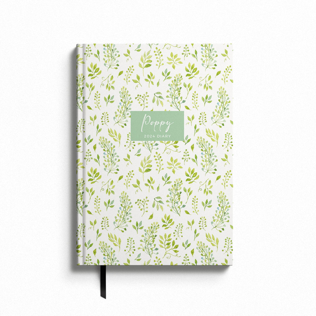 Personalised Leafy Green Botanical 2024 Weekly Diary (A5)