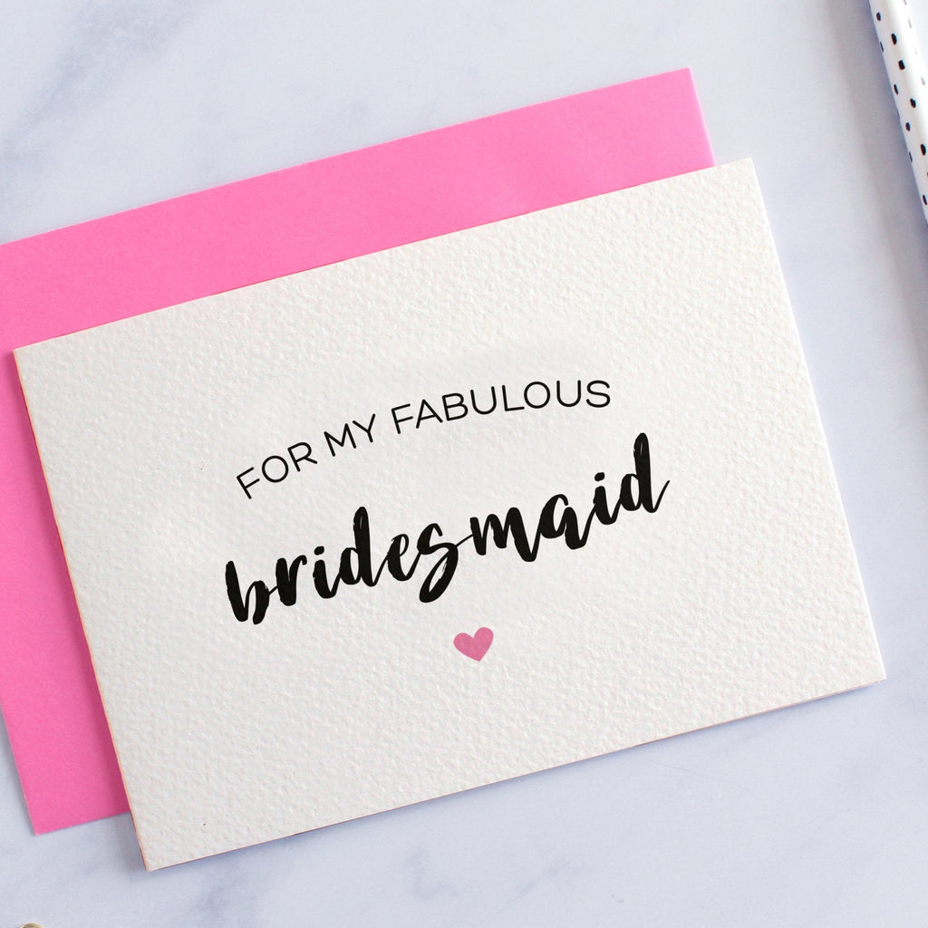 Fabulous Bridesmaid Card