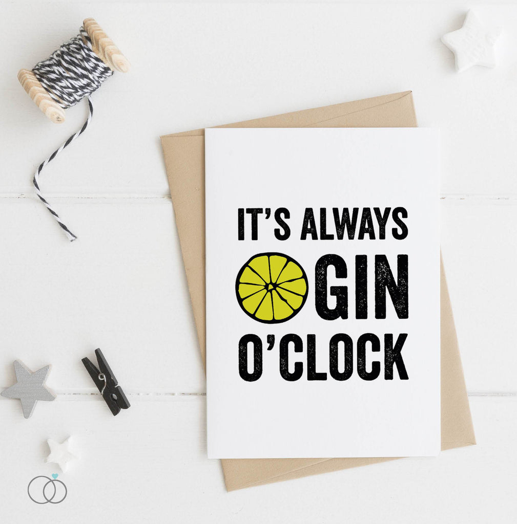 Gin O'Clock Quote Postcard