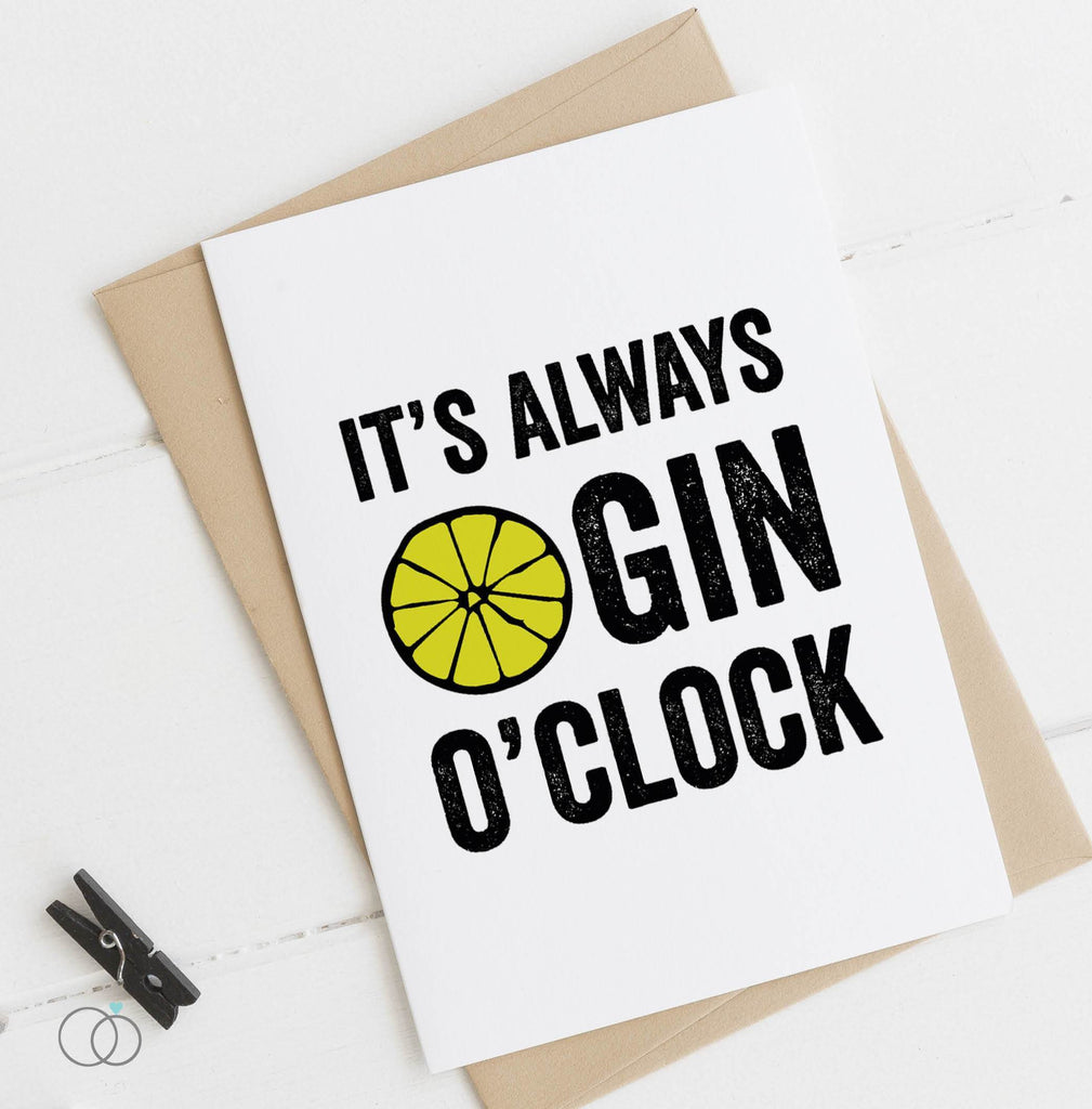 Gin O'Clock Quote Postcard