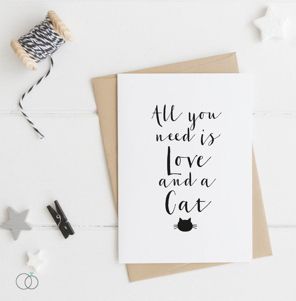Love and Cat Quote Postcard