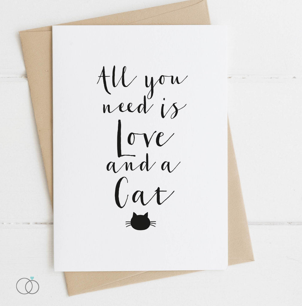 Love and Cat Quote Postcard