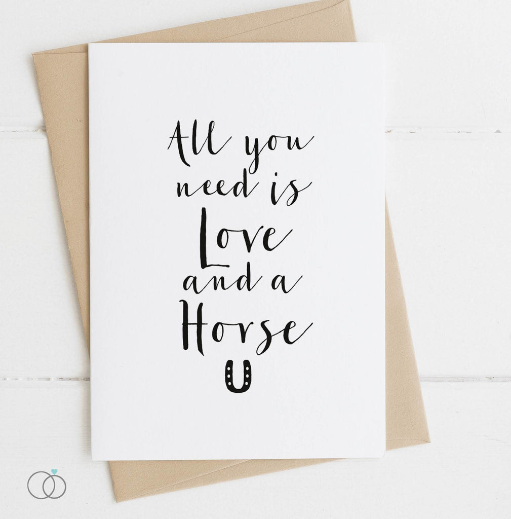 Love and Horse Quote Postcard