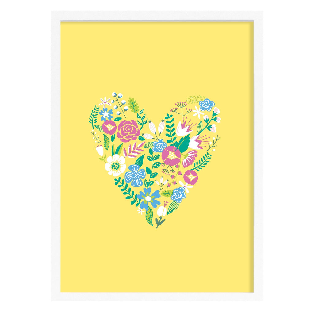 Spring Floral Heart Print
