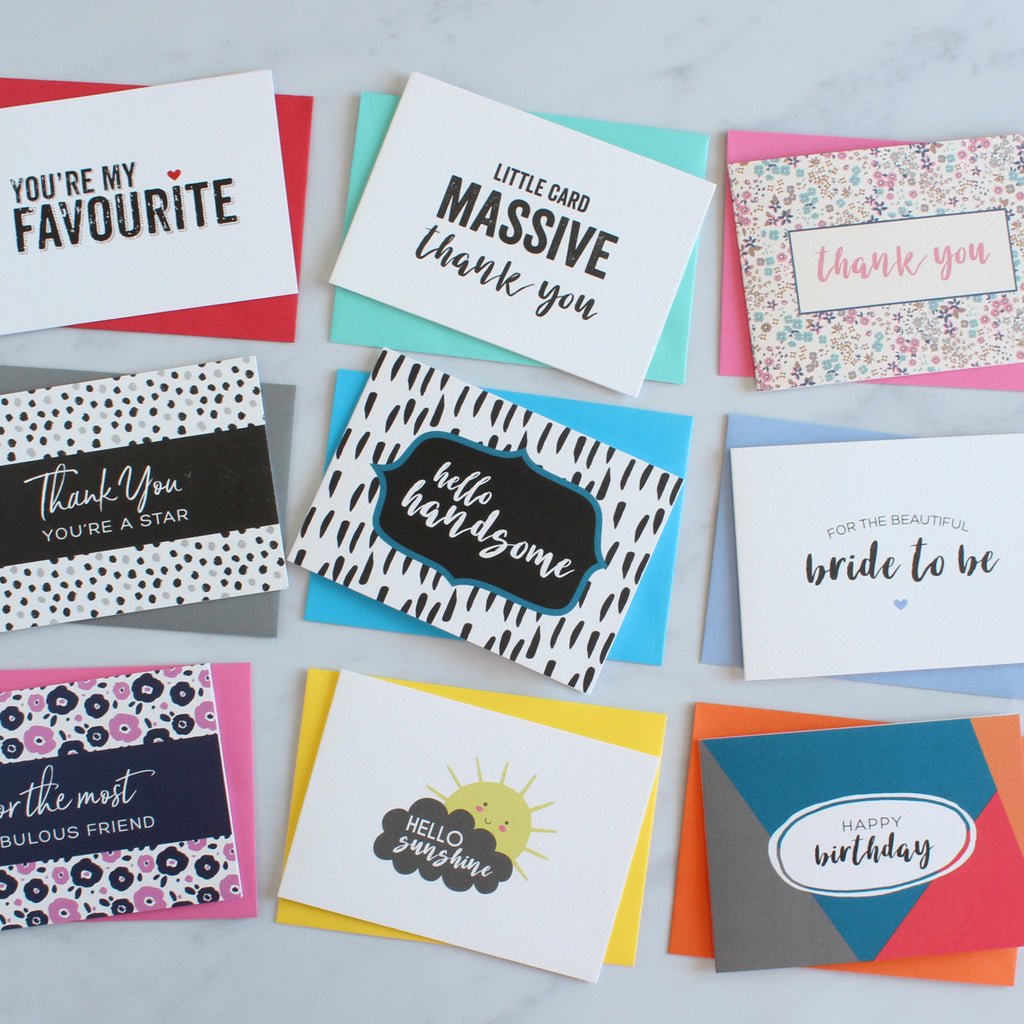 Unique Cards - Modern greetings cards - simple cards - typographical cards