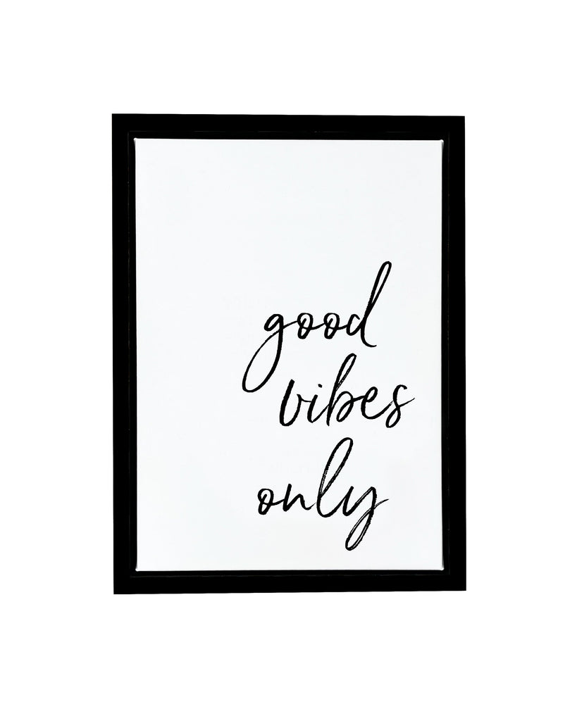 Good Vibes Only Quote Framed Float Canvas A4 (210mm × 297mm) / Black Frame