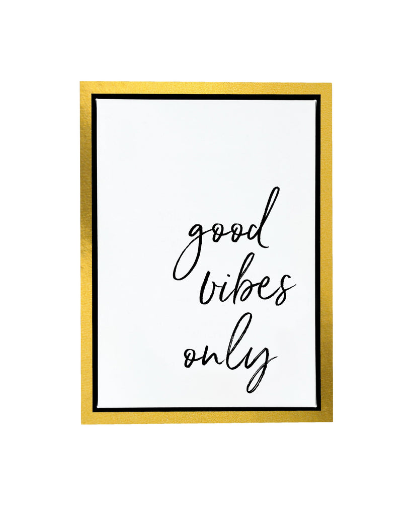 Good Vibes Only Quote Framed Float Canvas A4 (210mm × 297mm) / Gold Frame