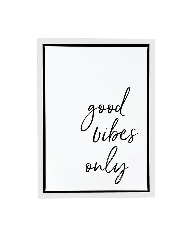 Good Vibes Only Quote Framed Float Canvas A4 (210mm × 297mm) / White Frame