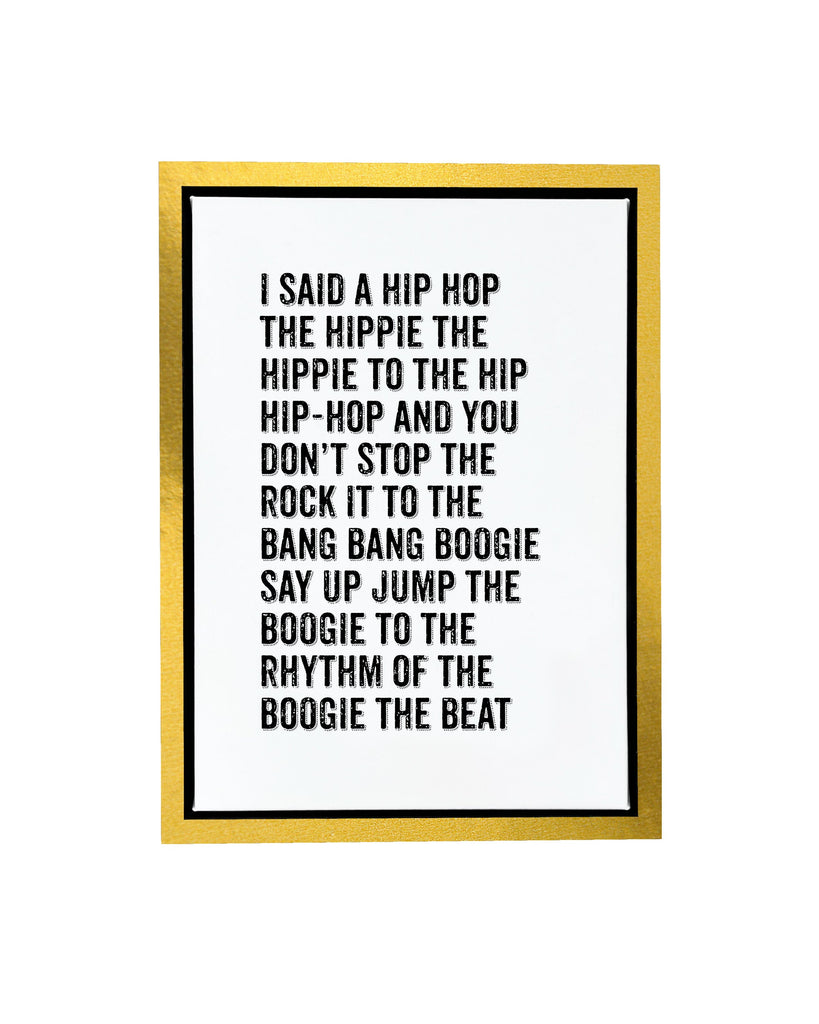 Hip Hop Rappers Delight Quote Framed Float Canvas A4 (210mm × 297mm) / Gold Frame