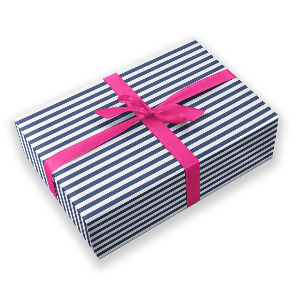 Luxury Recyclable Gift Wrap - Navy Stripe
