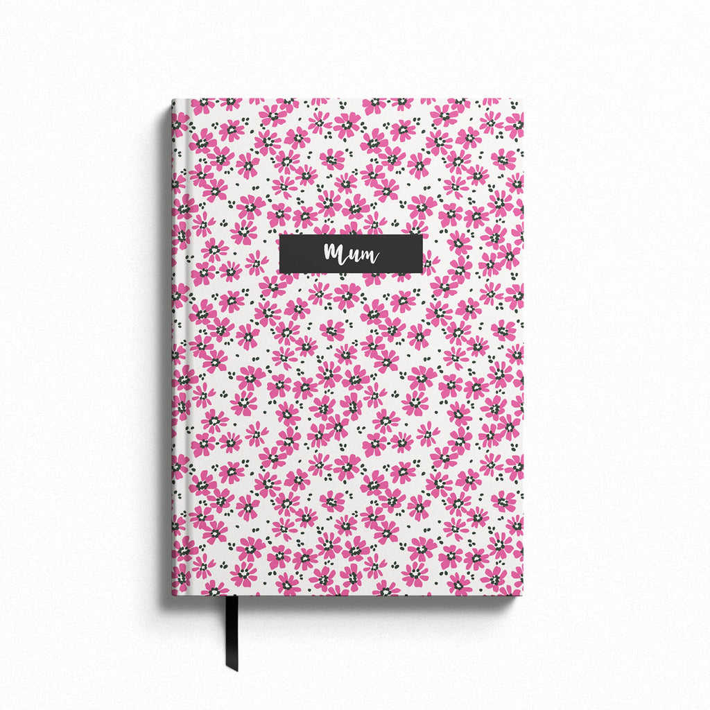 Mum Pink Floral Hardback Notebook  - Mother's Day Notebook (A5)