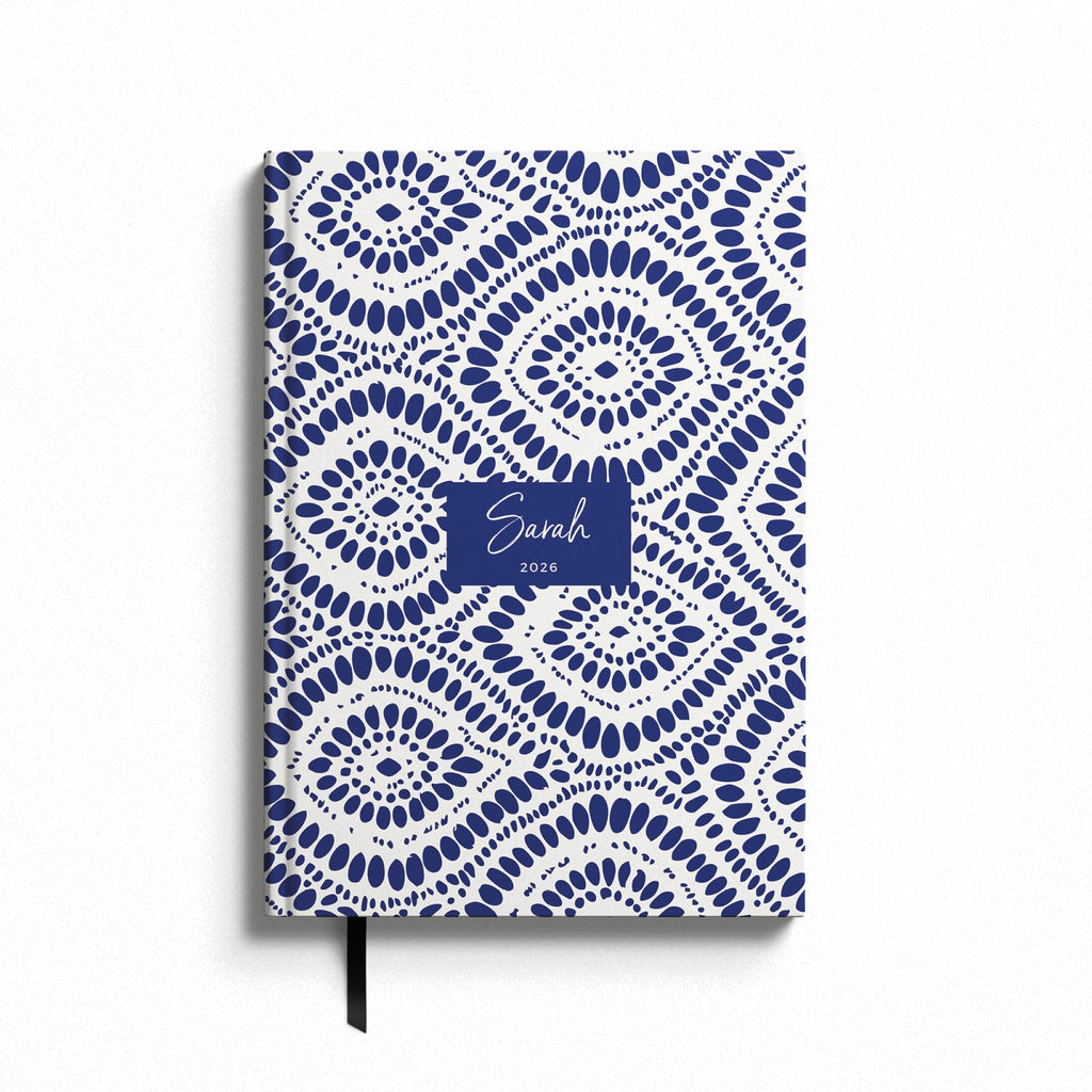 NEW Personalised Blue Ikat 2026 Diary