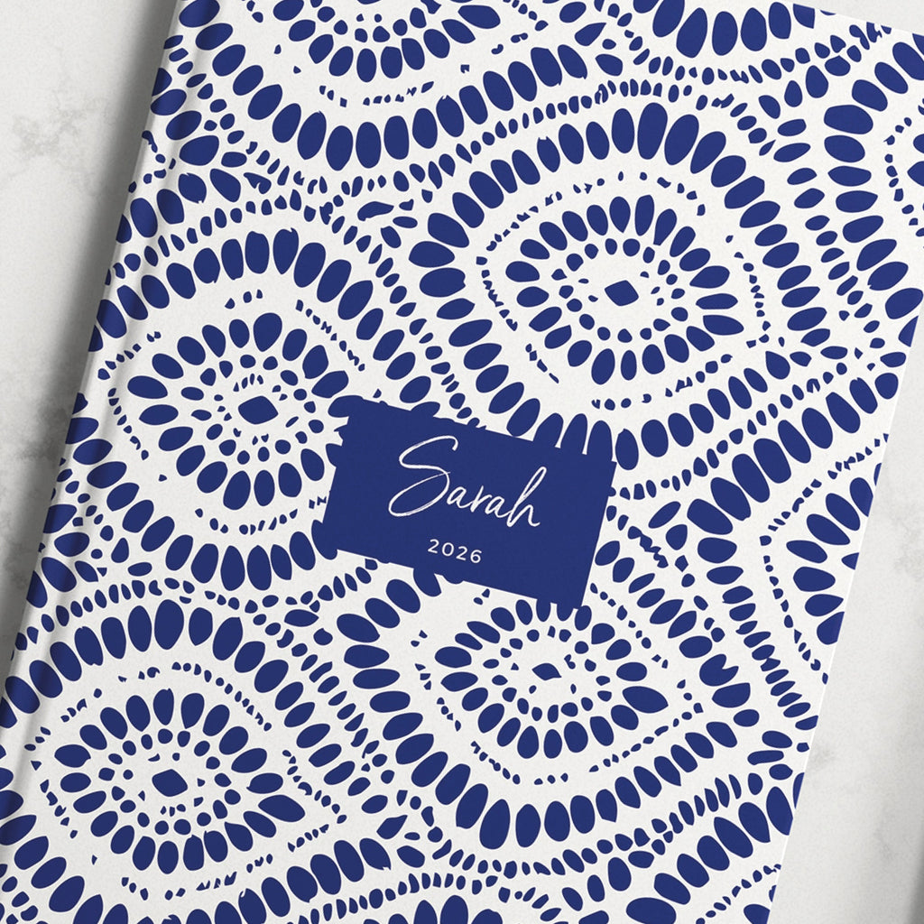 NEW Personalised Blue Ikat 2026 Diary