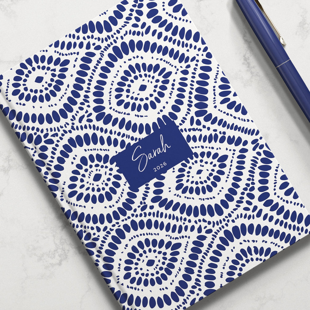 NEW Personalised Blue Ikat 2026 Diary