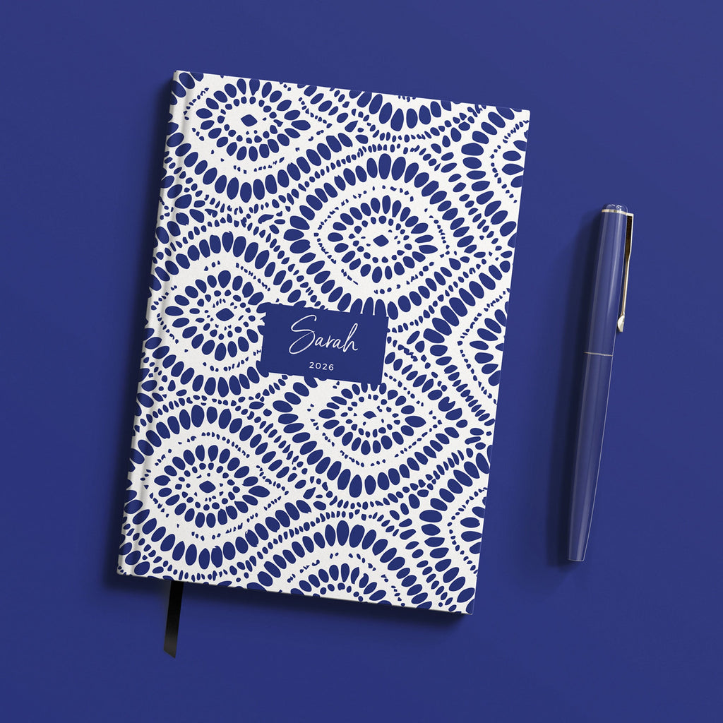 NEW Personalised Blue Ikat 2026 Diary