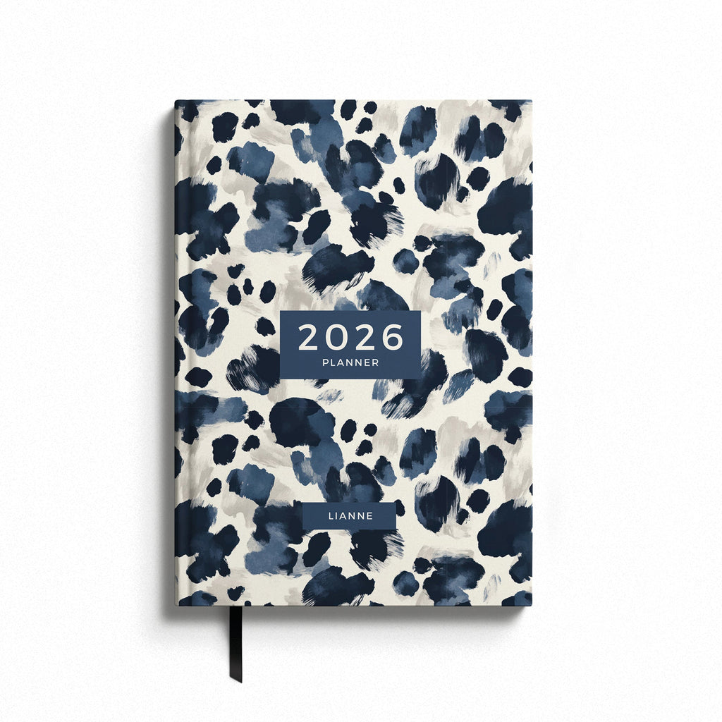 NEW Personalised Navy Leopard 2026 Diary