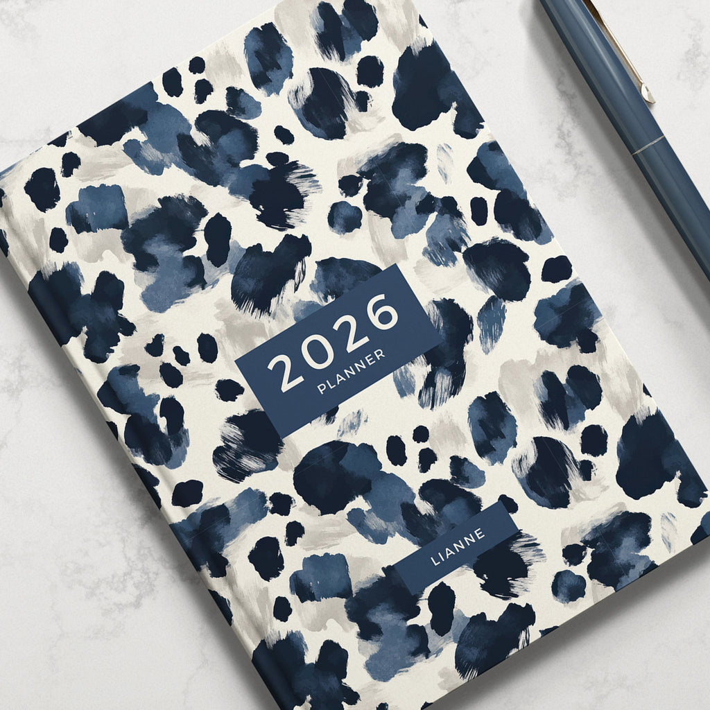 NEW Personalised Navy Leopard 2026 Diary