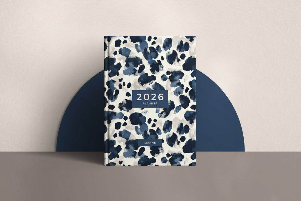NEW Personalised Navy Leopard 2026 Diary