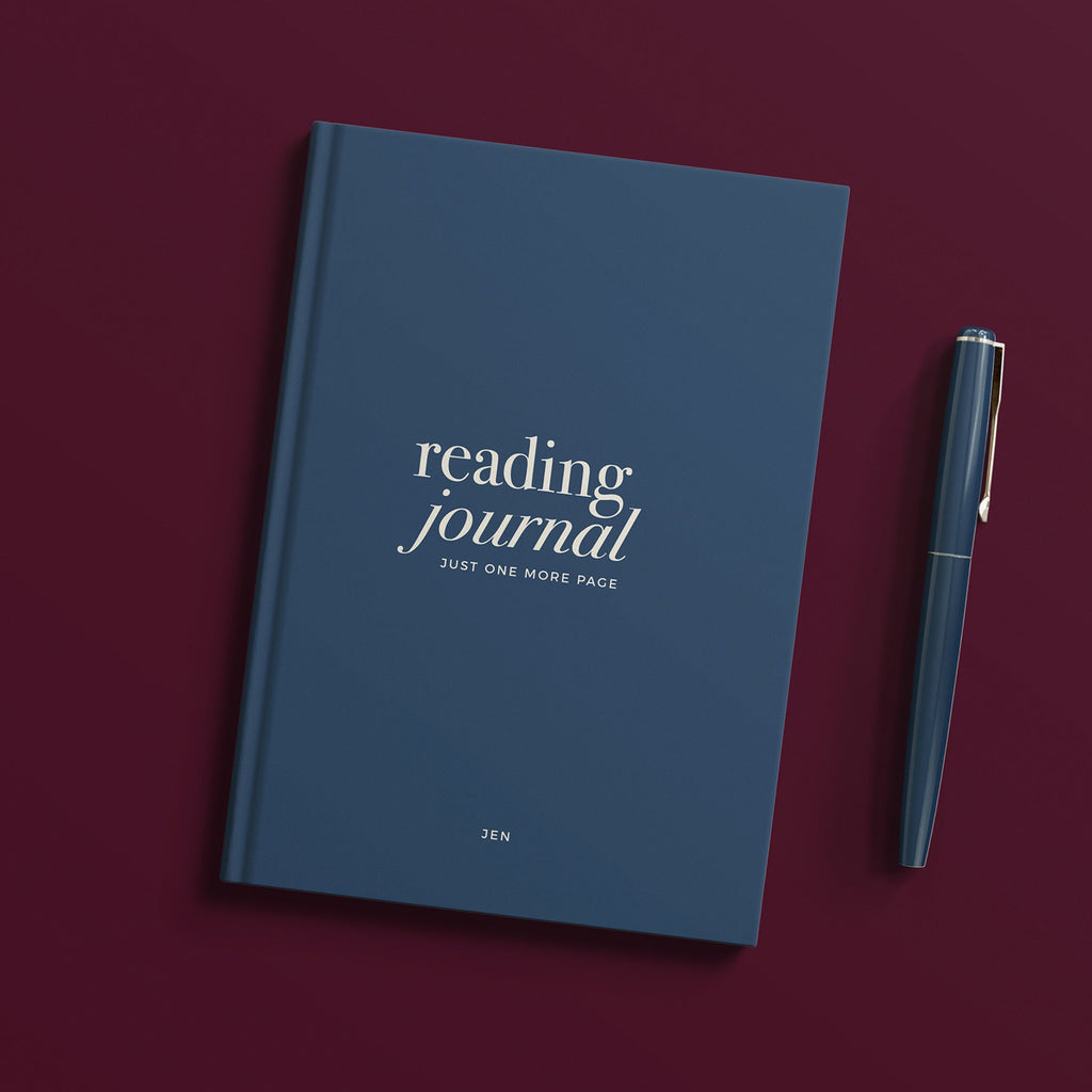 NEW Personalised Navy Reading Book Journal Hardback