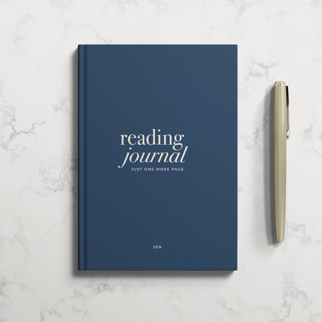 NEW Personalised Navy Reading Book Journal Hardback