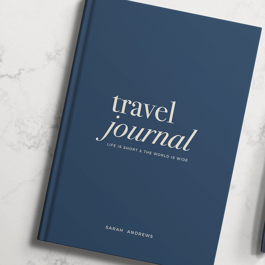 NEW Personalised Navy Travel Journal Hardback