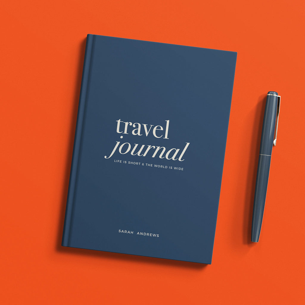 NEW Personalised Navy Travel Journal Hardback