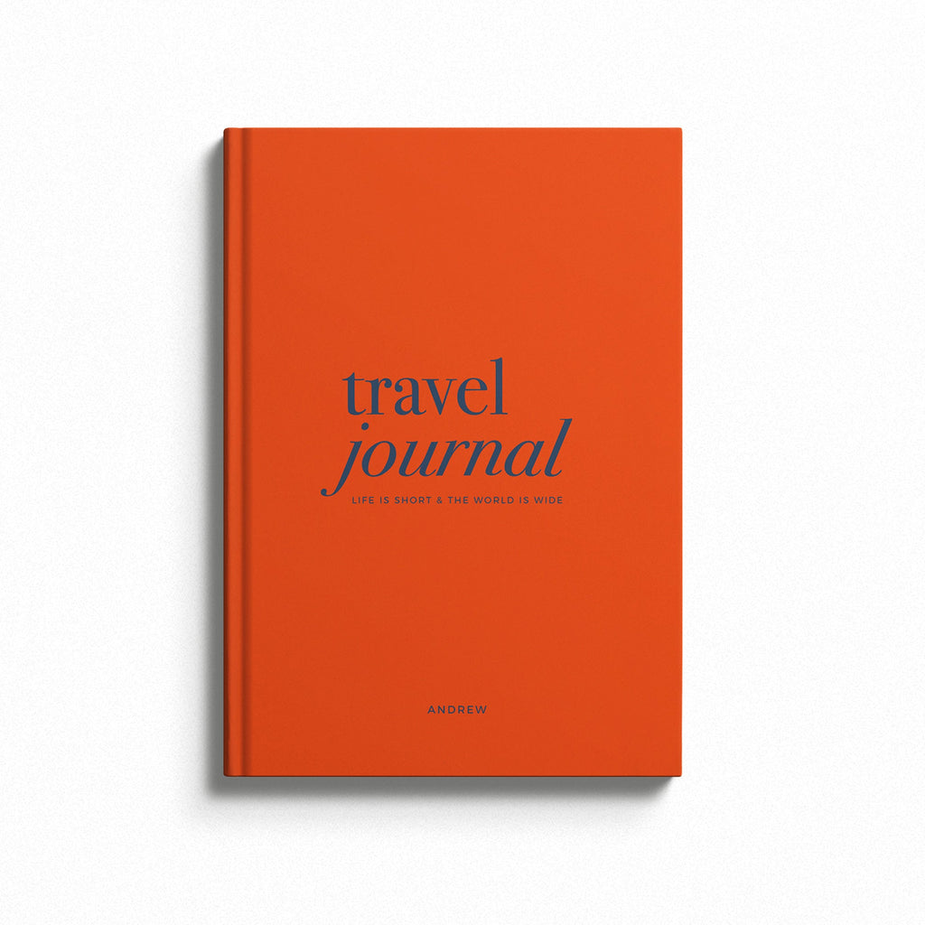NEW Personalised Orange Travel Journal Hardback