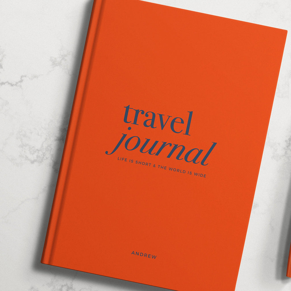 NEW Personalised Orange Travel Journal Hardback