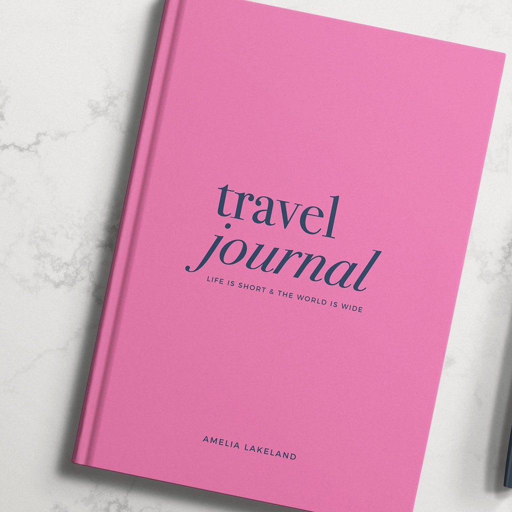 NEW Personalised Pink Travel Journal Hardback
