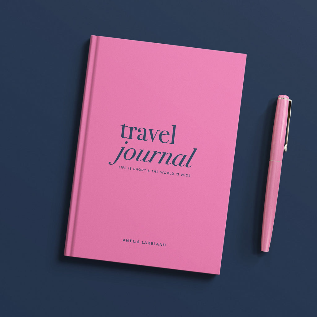 NEW Personalised Pink Travel Journal Hardback
