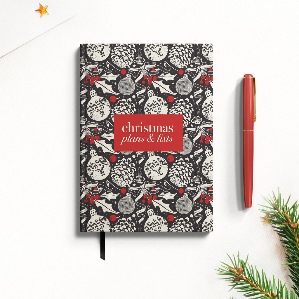 NEW Retro Bauble Christmas Planner Notebook Plain / Standard text only