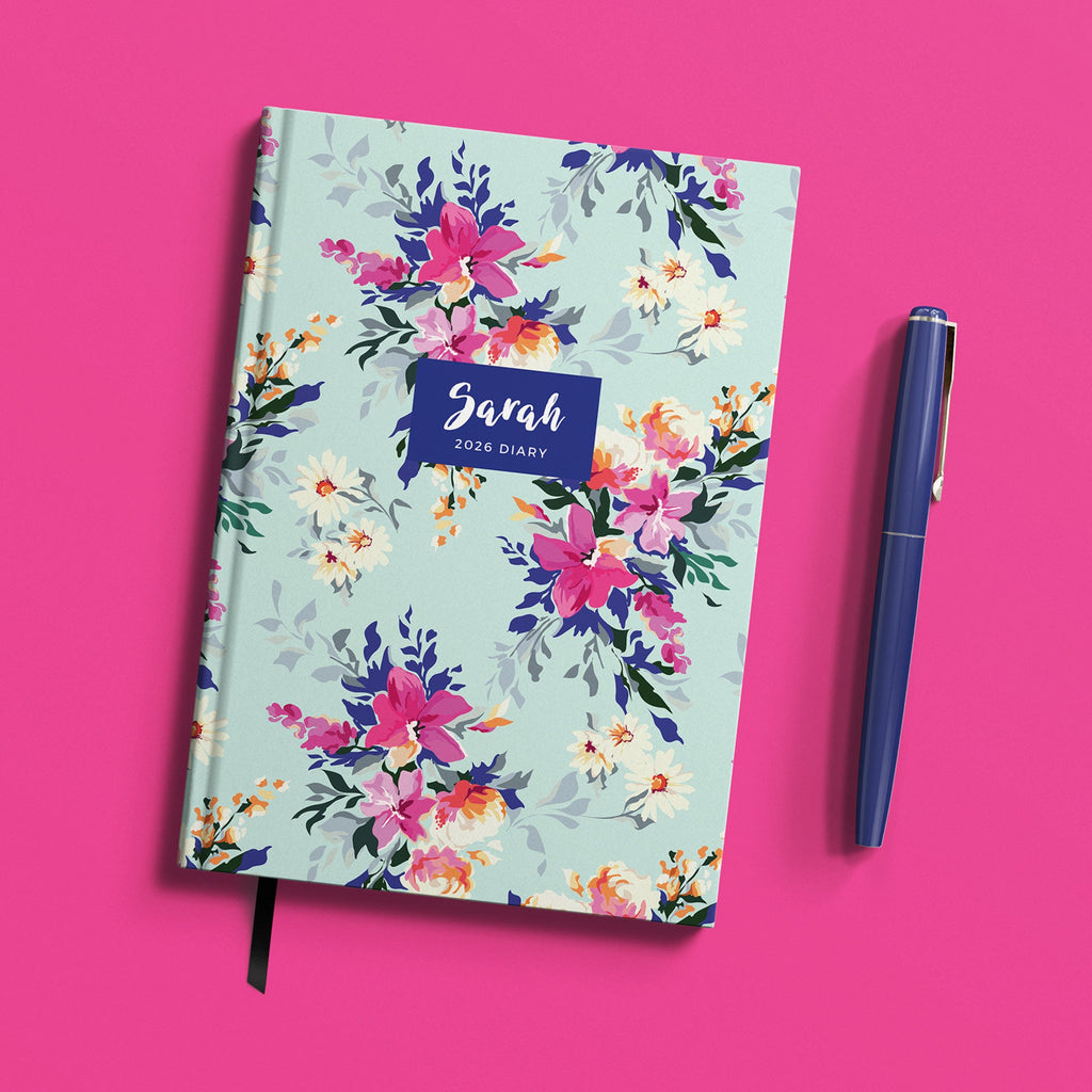 Personalised Bright Floral 2026 Diary