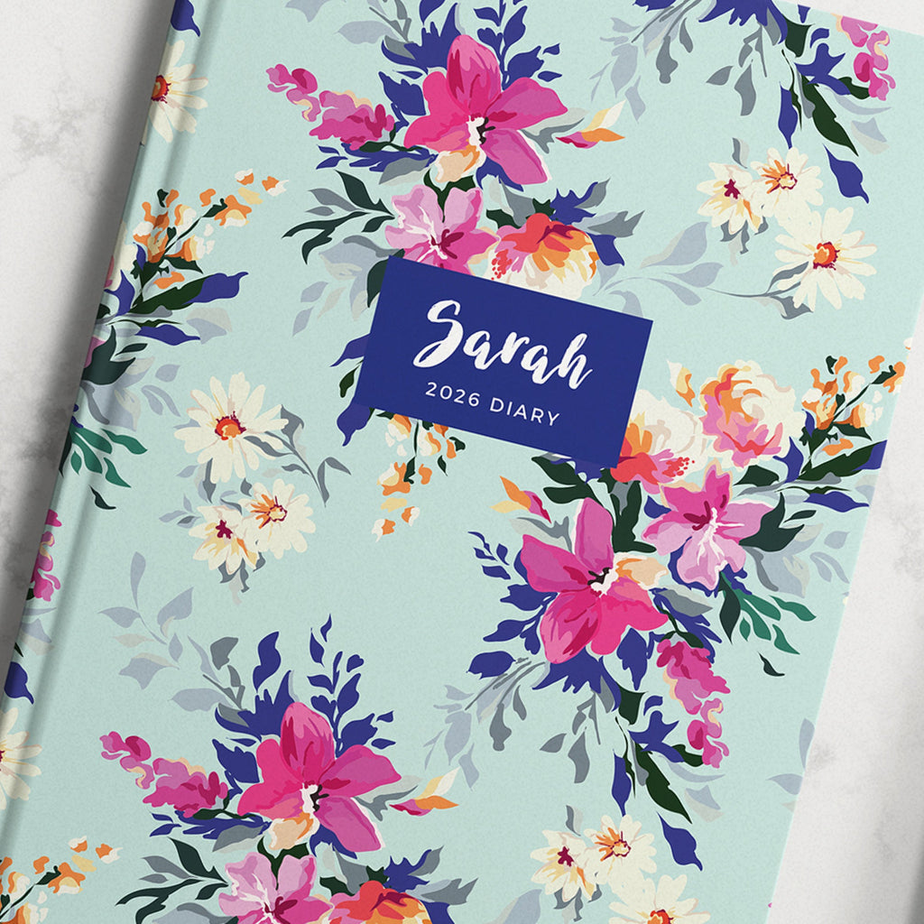 Personalised Bright Floral 2026 Diary