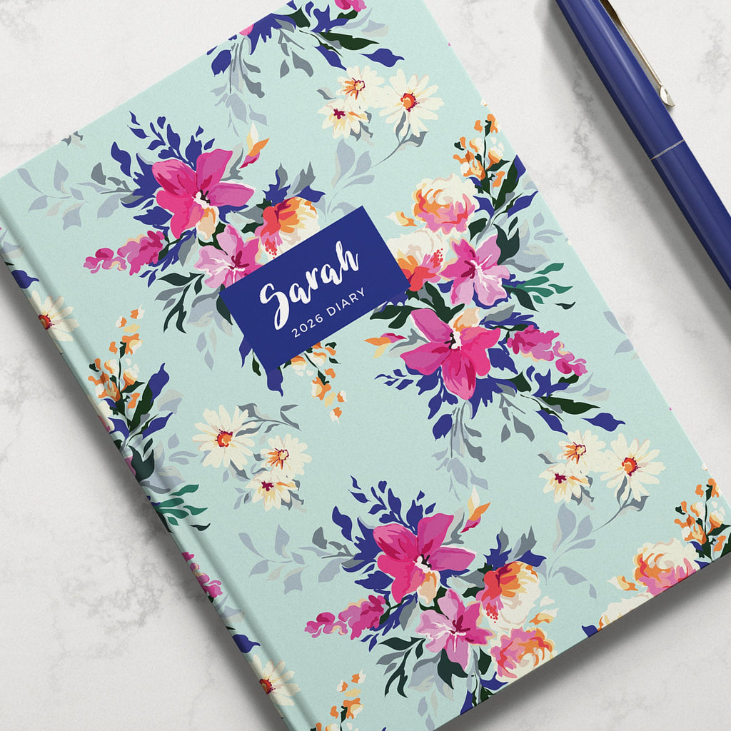 Personalised Bright Floral 2026 Diary