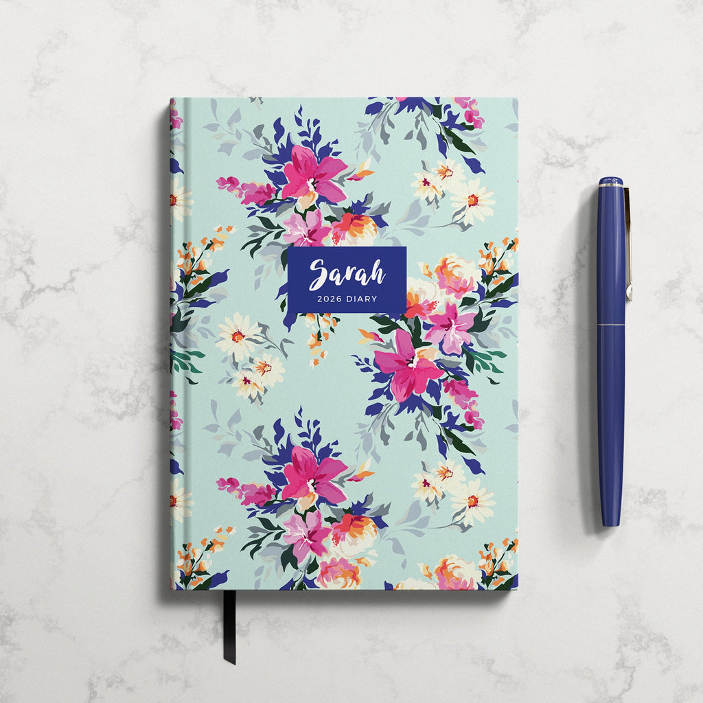 Personalised Bright Floral 2026 Diary