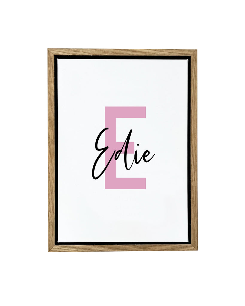 Personalised Childrens/Nursery initial Name Framed Float Canvas