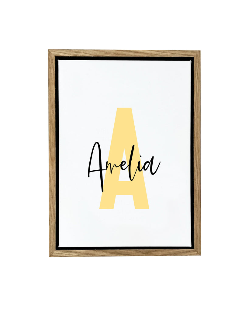 Personalised Childrens/Nursery initial Name Framed Float Canvas