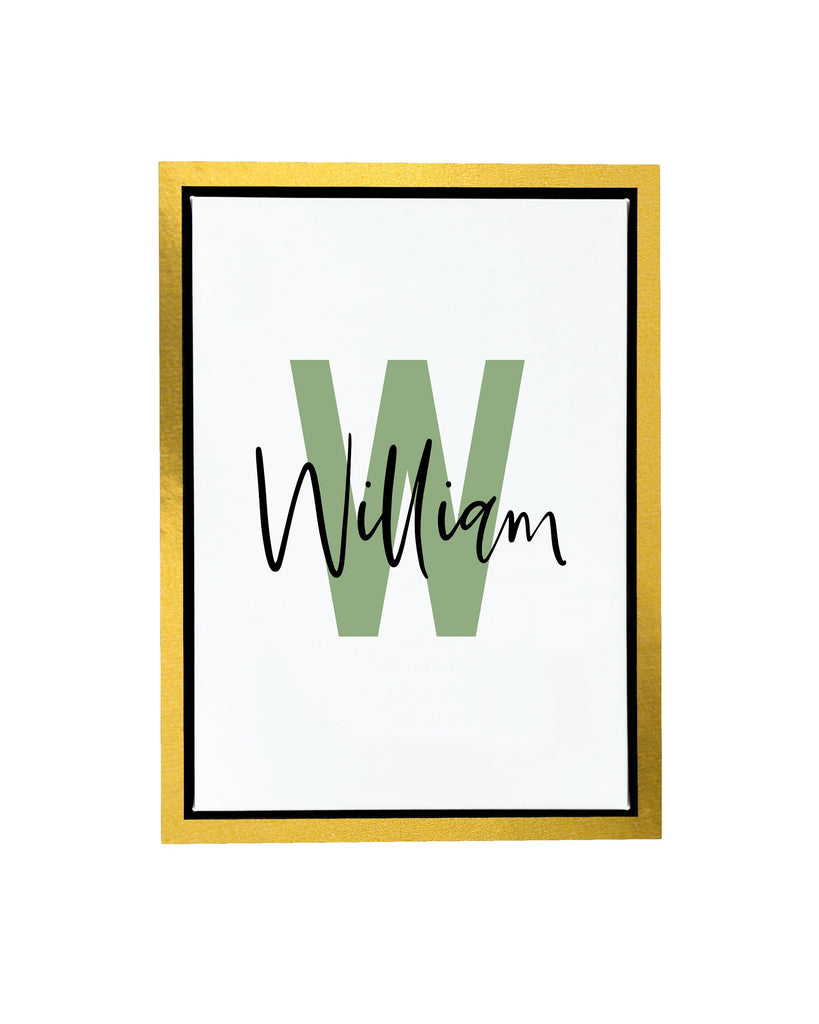 Personalised Childrens/Nursery initial Name Framed Float Canvas