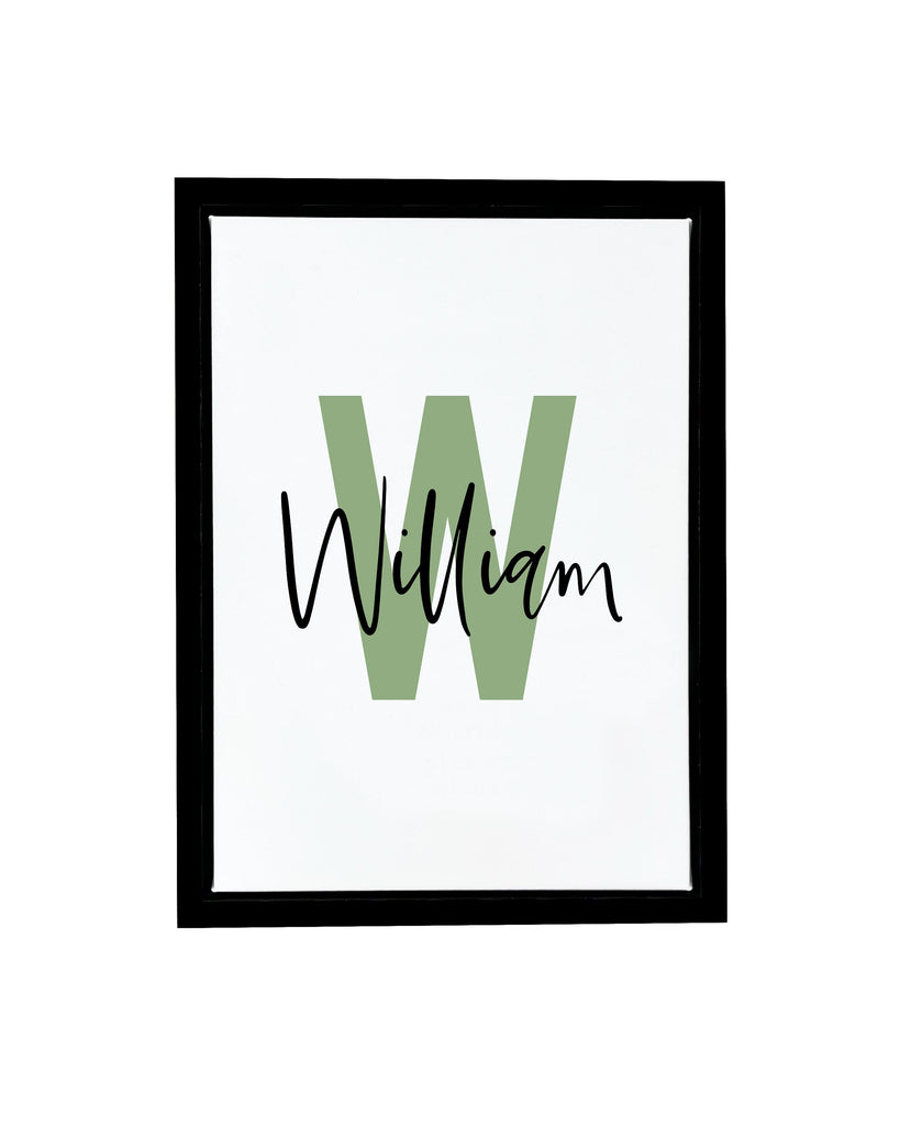 Personalised Childrens/Nursery initial Name Framed Float Canvas