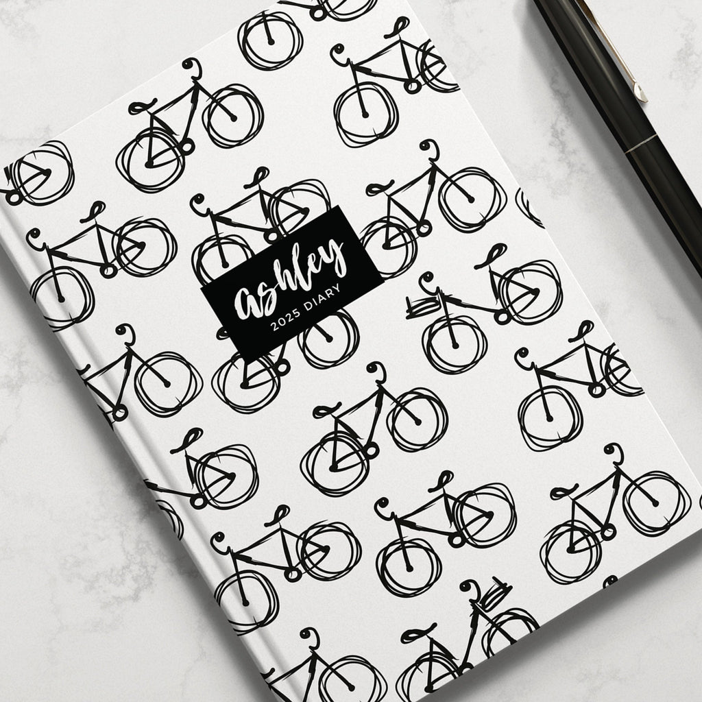 Personalised Cycling Bike 2025 Weekly Diary (A5)