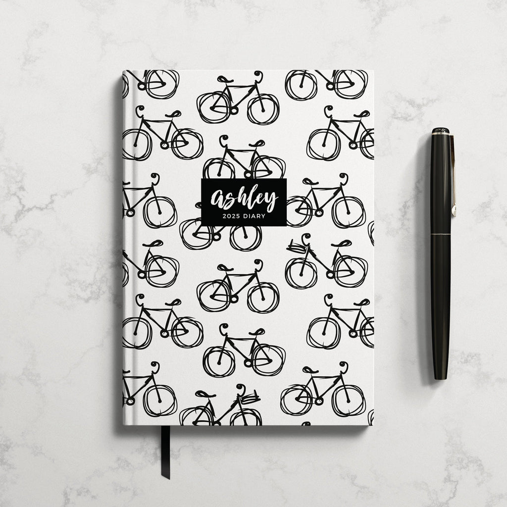 Personalised Cycling Bike 2025 Weekly Diary (A5)