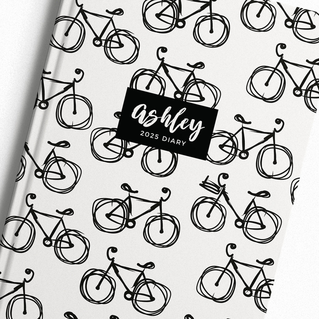 Personalised Cycling Bike 2025 Weekly Diary (A5)