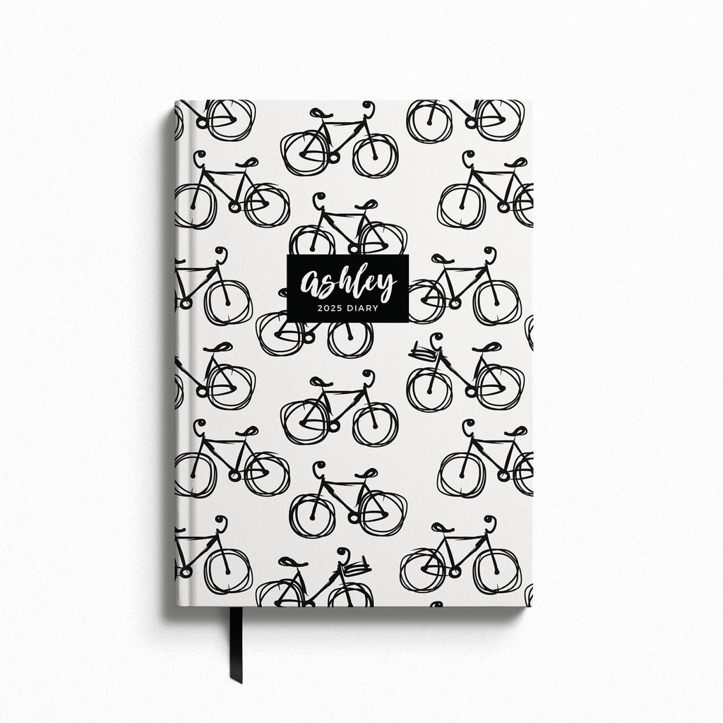 Personalised Cycling Bike 2025 Weekly Diary (A5)