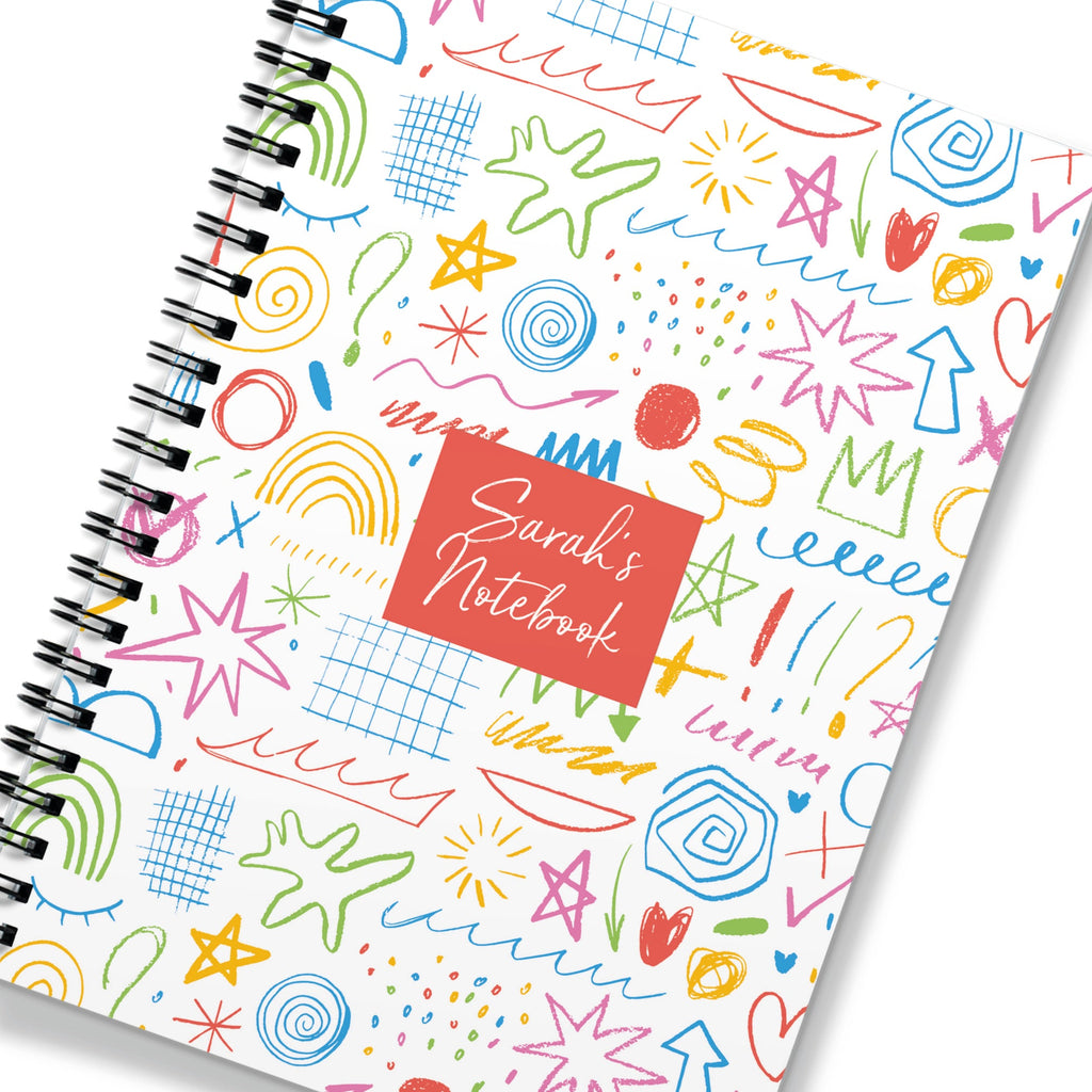 Personalised Doodles Spiral Notebook - Back To School Doodle Pad (A5)