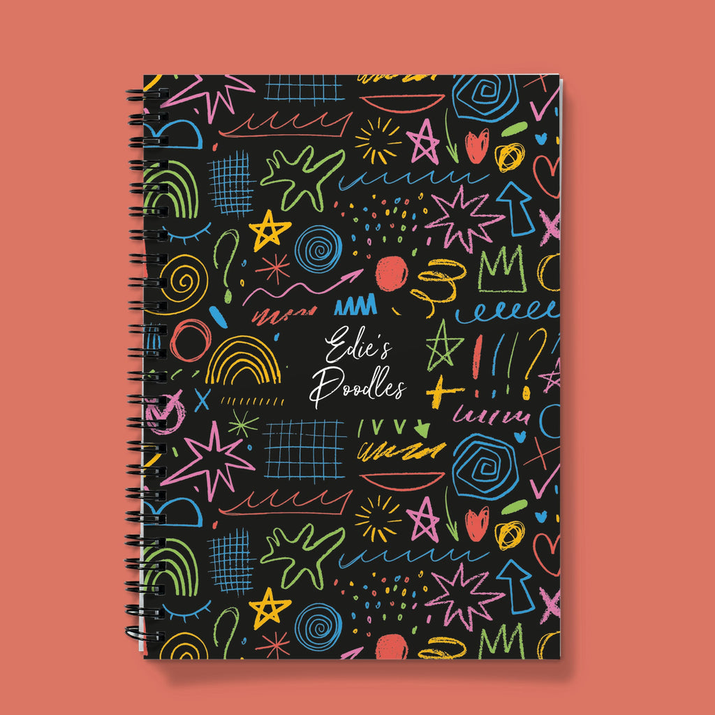Personalised Doodles Spiral Notebook - Back To School Doodle Pad (A5)