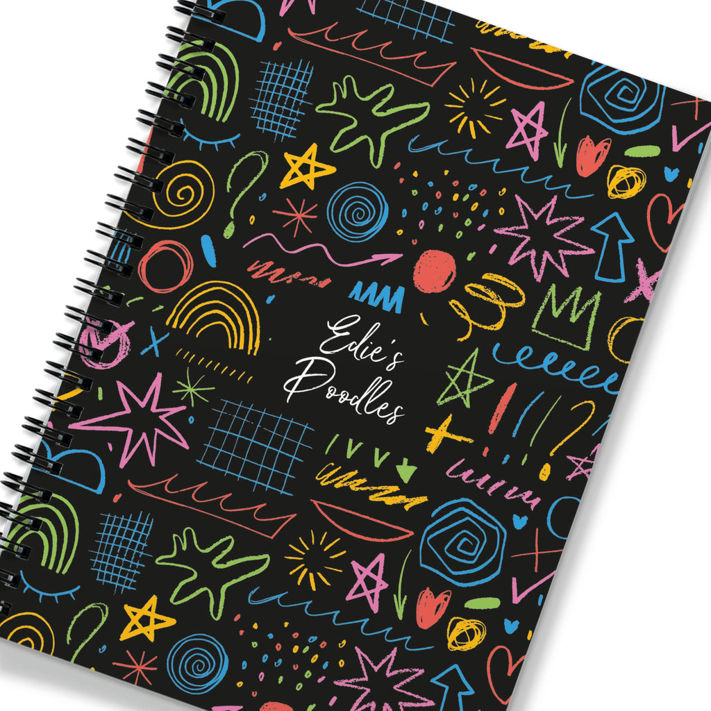 Personalised Doodles Spiral Notebook - Back To School Doodle Pad (A5)