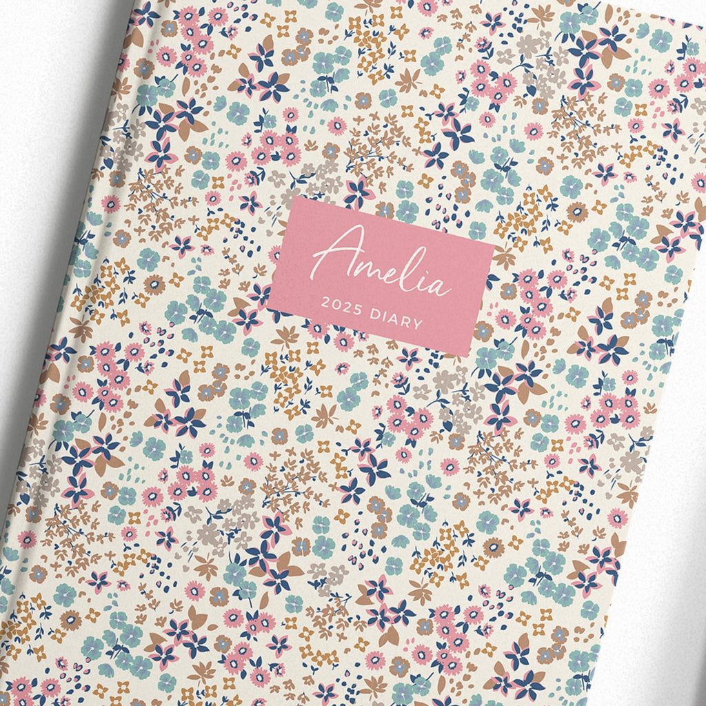 Personalised Floral Ditsy 2025 Weekly Diary (A5)