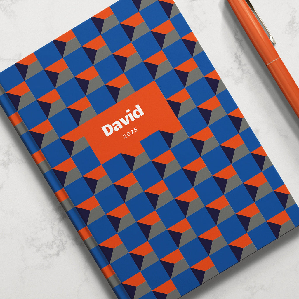 Personalised Geometric 2025 Weekly Diary (A5)